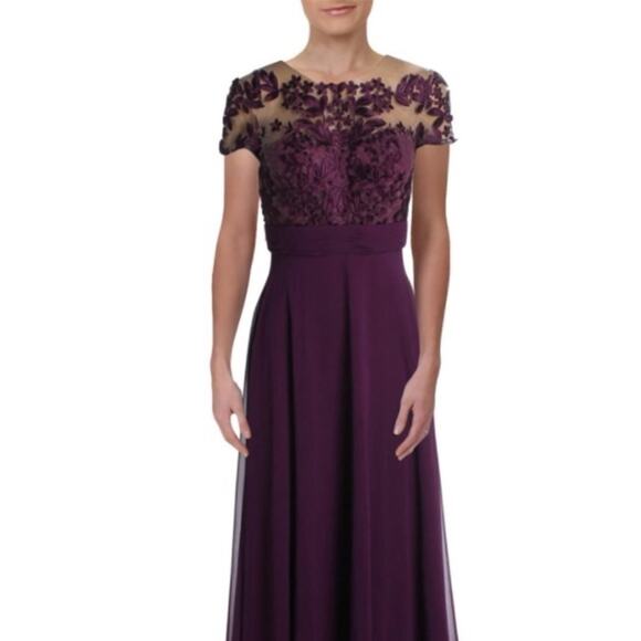 JS Collections Dresses & Skirts - JS Collections Womens A-Line Embroidered Evening